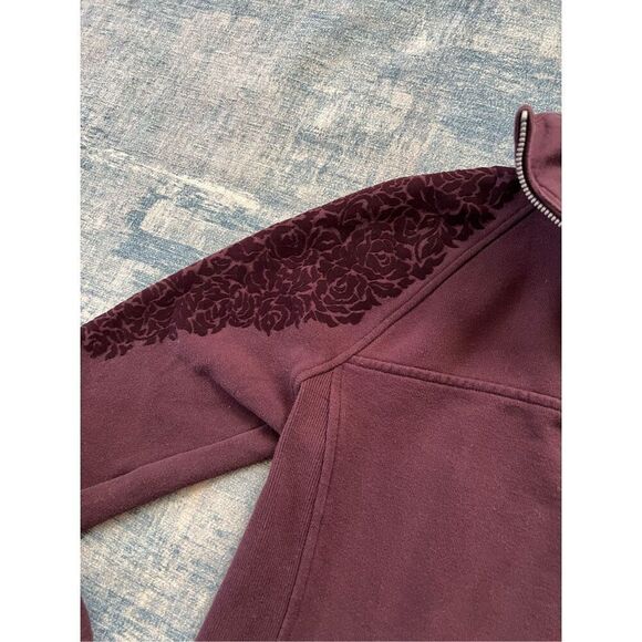 Lululemon Floral Flock Pullover in Black Cherry Size 4 - Picture 4 of 9